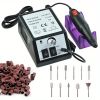 20000 RPM Portable Electric Nail Drill Polisher: Manicure & Pedicure Set for Gel Polish Cleaning & Milling Cuticles - 11pcs Nail Drill Bits - black