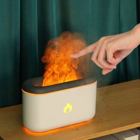 Drop Shipping 3D Flame Humidifier 300ML Ultrasonic Flame Aroma Diffuser Essential Oil Diffuser Top Sell - White