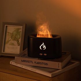 Drop Shipping Flame Humidifier Aroma Diffusers Machine Home Bedroom Silent Essential Oil Flame Aroma Diffuser - Black