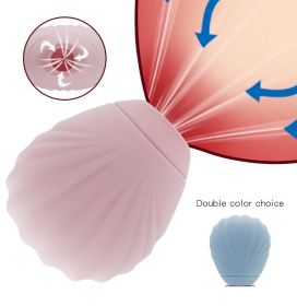 USB Rechargeable Small Shell Sucking Mini Massage Vibrator Female Sucker - Pink