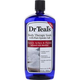 Dr. Teal's by Dr. Teal's Foaming Bath with Pure Epsom Salt Eases Aches & Pains with Infused Menthol Body Therapy Soak --1000ml/34oz - As Picture