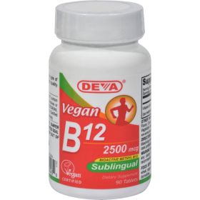 Deva Vegan Vitamins - Sublingual B-12 2500mcg - 90 Tablets - Default