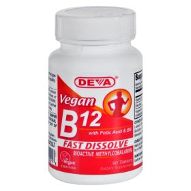 Deva Vegan Vitamins - B12 Sublingual - 90 Sublingual Tablets - Default