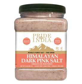 Pride Of India - Pure Himalayan Pink Salt - Enriched w/ 84+ Natural Minerals;  Fine Grind 5 Pound Jar - Salts