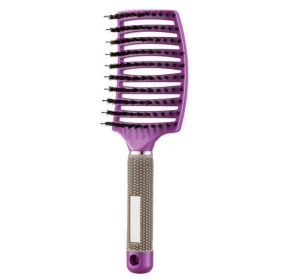 Hairbrush Anti Klit Brushy Haarborstel Women Detangler Hair Brush Bristle Nylon Scalp Massage Teaser Hair Brush Comb - Purple - Brush-2pc