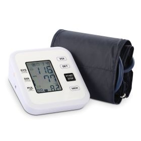 Arm Blood Pressure Monitor with Adjustable Cuff (8.7in-12.6in) Irregular Heartbeat Detector - White