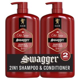 Old Spice Men's 2 in 1 Shampoo Conditioner, All Hair Types, Swagger, 29 fl oz, 2 Pack - Old Spice