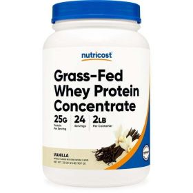 Nutricost Grass-Fed Whey Protein Concentrate Powder (Vanilla) 2LBS - eSupplements, llc
