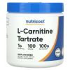 Nutricost L-Carnitine Tartrate Supplement Powder (100 Grams) - 1 Gram per Serving; 100 Servings - eSupplements, llc
