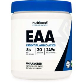Nutricost EAA Powder 30 Servings (Unflavored) - Essential Amino Acids Supplement - eSupplements, llc