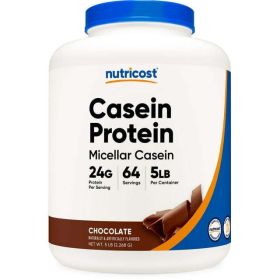 Nutricost Casein Protein Powder 5lb Chocolate - 100% Micellar Casein - eSupplements, llc