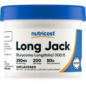 Nutricost Long Jack (Eurycoma Longifolia) 100:1 Extract Supplement Powder, 50 Grams - eSupplements, llc