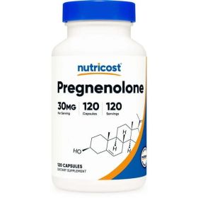 Nutricost Pregnenolone 30mg, 120 Capsules - Non-GMO, Gluten Free Supplement - eSupplements, llc