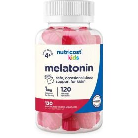 Nutricost Kids Melatonin Gummies 1mg, 120 Strawberry Gummies - eSupplements, llc