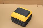 Height-Adjustable Step Aerobics Platform Fitness Equipment Stepper Trainer Exercise Step Platform with 4 Riser Yellow - as Pic