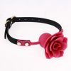 Silicone Rose Ball Gag Nipple Bondage Lace Flower Open Mouth Gags Oral Fixation Adult Sex Toys For Couples Adult BDSM Game - Purple