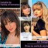 Clip on Bangs Fake Bangs Human Hair Wispy Bangs Clip in Hair Extensions - Color 3