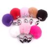 Detachable Anal Plug Real Bunny tail Smooth Touch Metal Butt Plug Tail Erotic BDSM Sex Toys for Woman Couples Adult Games - pink