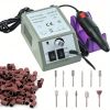 20000 RPM Portable Electric Nail Drill Polisher: Manicure & Pedicure Set for Gel Polish Cleaning & Milling Cuticles - 11pcs Nail Drill Bits - black