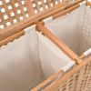 Laundry Bin 34.4"x18.1"x26.4" Solid Wood Walnut - Brown