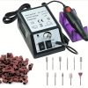 20000 RPM Portable Electric Nail Drill Polisher: Manicure & Pedicure Set for Gel Polish Cleaning & Milling Cuticles - 11pcs Nail Drill Bits - black