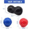 Hedgehog Massage Ball Spiky Peanut Ball Stress Reflexology Trigger Point Massage Balls for Arm Leg Back Feet Hand Muscle Massage - Set C-3Pcs