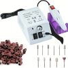 20000 RPM Portable Electric Nail Drill Polisher: Manicure & Pedicure Set for Gel Polish Cleaning & Milling Cuticles - 11pcs Nail Drill Bits - black