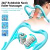 Neck Roller Massager 360¬∫ Rotatable Trigger Point Roller Portable Massager with 6 Balls for Neck Leg Thigh Foot Pain Relief - Blue