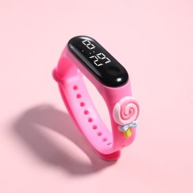 LED Electronic Watch Student Cute Doll Luminous (Option: Pink Lollipop)