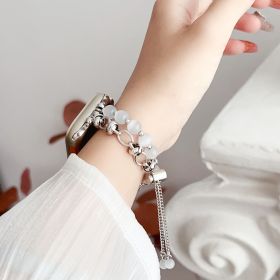Watch Wristband Buckle Bead Ornament Strap (Option: Silver-49or45or44or42MM)