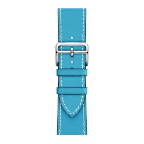 Applicable First Layer Cowhide PU Leather Watch Band Same Strap (Option: Light Blue-42 Mm44mm4549mm158mm 195mm)