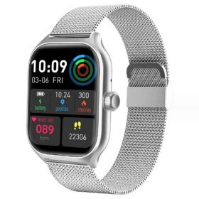Bluetooth Smart Watch Full Touch Screen Heart Rate Smart Sport Bracelet (Option: silvery)