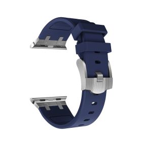 Liquid Silicone Strap Richard Modified Wrist Strap (Option: Silver Blue-42or44or45or49MM)