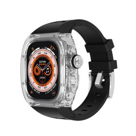 Generation 49mm Watch Band Transparent Case Translucent Silicone Modification Cover (Option: Transparent Black-49mm)