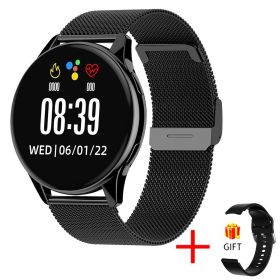 Smart Watch Round Bluetooth Calling (Option: Mesh Belt Black)