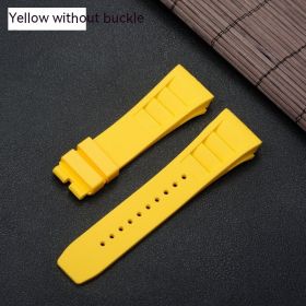 Silicone Strap Replacement Silicone Watchband Accessories Men Watch Band (Color: Yellow)