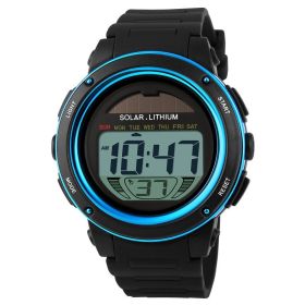 Student Fashion Solar Watch Waterproof (Color: Blue)