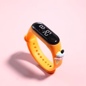 LED Electronic Watch Student Cute Doll Luminous (Option: Orange Ice Cream)