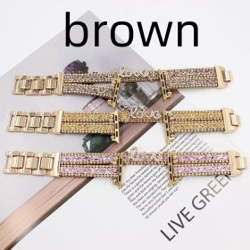 Applicable To Smart Letters Leather Watch Strap (Option: Brown 38mm)
