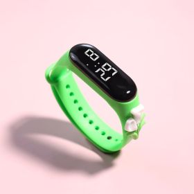LED Electronic Watch Student Cute Doll Luminous (Option: Green Tulip)