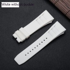 Silicone Strap Replacement Silicone Watchband Accessories Men Watch Band (Color: White)