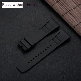 Silicone Strap Replacement Silicone Watchband Accessories Men Watch Band (Color: Black)