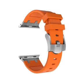 Liquid Silicone Strap Richard Modified Wrist Strap (Option: Silver Orange-42or44or45or49MM)