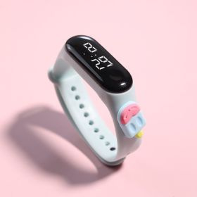 LED Electronic Watch Student Cute Doll Luminous (Option: Light Blue Blue Ice Candy)