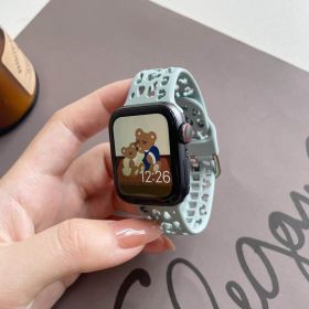 Hollow Silicone Women's Smart Watch Wristband (Option: Mintcream-45mm)