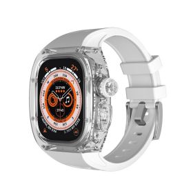 Generation 49mm Watch Band Transparent Case Translucent Silicone Modification Cover (Option: Transparent White-49mm)