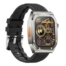 Steel Case Double Strap Sports Watch (Color: Black)