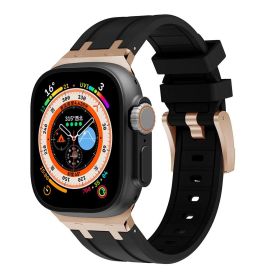 Liquid Silicone Strap Richard Modified Wrist Strap (Option: Rose Gold Black-42or44or45or49MM)