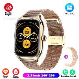 Full Touch Bluetooth Call Smart Bracelet (Option: Rose Gold Net)