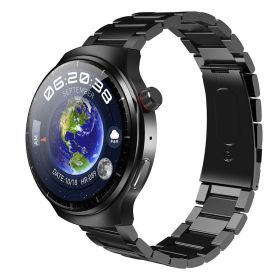 Location Information Reminder Blood Pressure Camera Bluetooth Watch (Option: Black three bead steel)